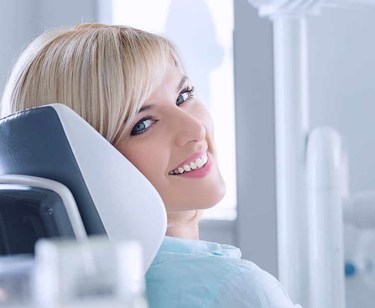 happy woman at dentist